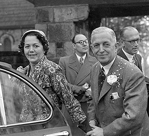 Leslie on his wedding day - he married the former Miss Doris Morse in 1955.