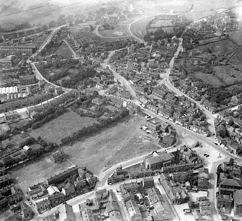 Circa 1930: Birstall from the air.