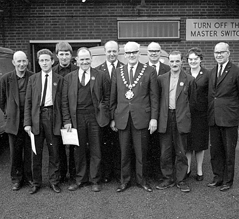 October 1966: Safe drivers at Morley Post Office.